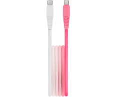 Telforceone Setty cable USB-C - USB-C 1,5 m 3A KGC-C-1.5320 baltas-pink gradient
