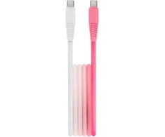 Telforceone Setty cable USB-C - USB-C 1,5 m 3A KGC-C-1.5320 baltas-pink gradient