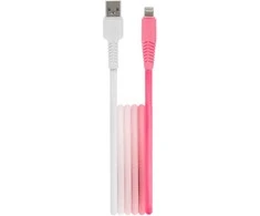 Setty laidas USB – Lightning 1,5 m 2,4A KGA-L-1.52420 baltai rožinis gradientas