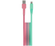 Telforceone Setty USB - Lightning kabelis 1,5 m 2,4A KGA-L-1.52420 turkio-rožinės spalvos gradientas