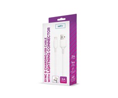 TelForceone "Setty" kabelis USB - "Lightning" 1,0 m 2A baltas NAUJIENA