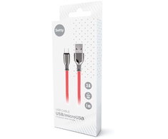 TelForceone Setty kabelis USB - microUSB 1,0 m 3A FC-M raudonas - be pakuotės