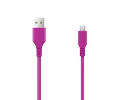 Telforceone Setty kabelis USB-microUSB 1,0 m 2A purpurinė