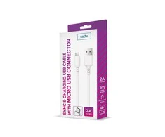 TelForceone Setty kabelis USB - microUSB 1,0 m 2A baltas NAUJIENA