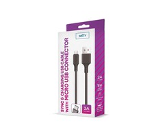 Telforceone Setty kabelis USB - microUSB 1,0 m 2A juodas NAUJIENA