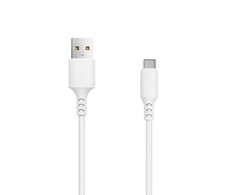 TelForceone Setty kabelis USB - USB-C 1,0 m 3A baltas