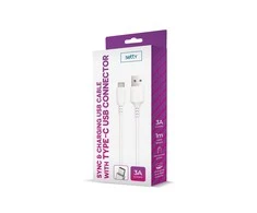 TelForceone Setty kabelis USB - USB-C 1,0 m 3A baltas