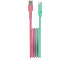 Telforceone Setty cable USB - USB-C 1,5 m 3A KGA-C-1.5320 turquoise-pink gradient