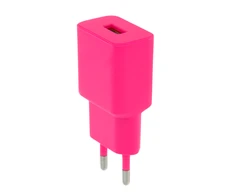TelForceone Setty įkroviklis 1x USB 2,4A LSIM-A-126 rožinės spalvos