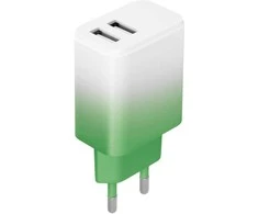 Telforceone Setty charger 2x USB 18W LSIG-AA-20 mint-baltas gradient