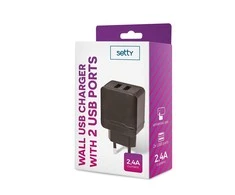 TelForceone Setty pakrovėjas 2x USB 2,4A juodas