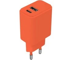Setty įkroviklis USB + USB-C 20W LSIM-AC-2010 oranžinis