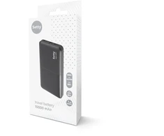 Setty Power Bank 10000mAh universalus įkroviklis 5V 2.1A + Micro USB laidui juodas