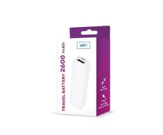 Setty išorinė baterija 2600 mAh mini balta