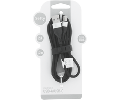 TelForceone "Setty" USB - USB-C kabelis 1,2 m 2A KNA-C-1.221 juodas