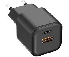 Setty sieninis įkroviklis USB-A + USB-C 35W LSGaN-AC-351 juodas