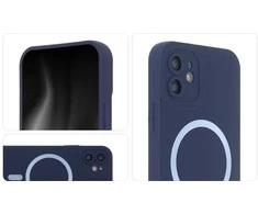 Tecto Shield Minkštas silikoninis „Mag“ dėklas, skirtas iPhone 15 Plus 6,7" tamsiai mėlynas