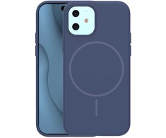 Dėklas Telforceone Silicone Thin Mag case for iPhone 12 / 12 Pro 6,1" dark mėlynas