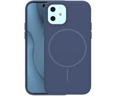 Dėklas Telforceone Silicone Thin Mag case for iPhone 12 / 12 Pro 6,1" dark mėlynas