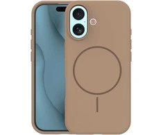 Dėklas Telforceone Silicone Thin Mag case for iPhone 17 6,3" ruda