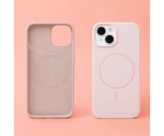 Dėklas Telforceone Silicone Thin Mag case for iPhone 15 Pro 6,1" light pink
