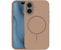 Dėklas Telforceone Silicone Thin Mag case for iPhone 16 6,1" ruda