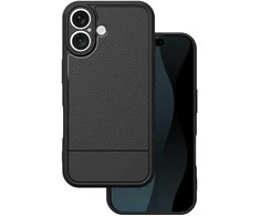 Telforceone „iPhone 16“ dėklas su anglies pluošto imitacija, juodas