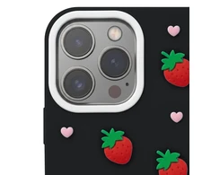 TFO Braškių dizaino dėklas iPhone 12 / 12 Pro 6,1" juodas