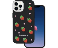 Dėklas Telforceone Strawberry case for iPhone 12 / 12 Pro 6,1" juodas