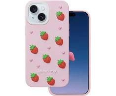 Dėklas Telforceone Strawberry case for iPhone 13 / 14 / 15 6,1" pink