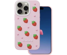 Dėklas Telforceone Strawberry case for iPhone 14 Pro / 15 Pro 6,1" pink