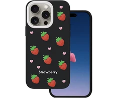 Dėklas Telforceone Strawberry case for iPhone 14 Pro / 15 Pro 6,1" juodas