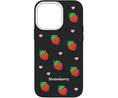 Dėklas Telforceone Strawberry case for iPhone 14 Pro / 15 Pro 6,1" juodas