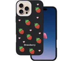 Dėklas Telforceone Strawberry case for iPhone 16 Pro 6,3" juodas