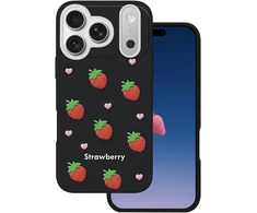 Dėklas Telforceone Strawberry case for iPhone 17 Pro Max 6,9'' juodas