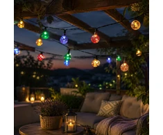 String Light Solar LED CRYSTAL BALLS SCB61 6,5m 30 rutulių įvairiaspalviai Forever Light