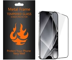 Wozinsky Telforceone Grūdinto stiklo metalinis rėmelis Xiaomi Redmi 14C telefonui, juodas