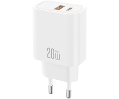 XO sieninis įkroviklis CE40 PD 20W 1x USB-C 1x USB baltas