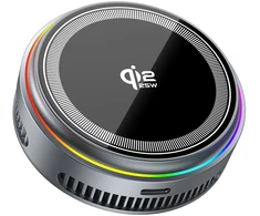 XO belaidis indukcinis įkroviklis QI2.2 CX043 magnetinis pilkas su LED ir aušinimu