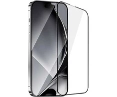 TelForceone Grūdinto stiklo metalinis rėmelis, skirtas "iPhone 16 Plus" 6,7 juodas rėmelis
