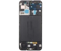 Touch LCD + jutiklinis skydelis Samsung A50 A505 GH82-19204A GH82-19713A GH82-19289A juodas rėmelis originalus