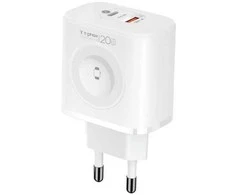 Įkroviklis T-Phox ŁAD SIEC T-PP20 GAN iWATCH 3IN1 Baltas