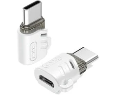 XO adapteris NB256G microUSB - USB-C baltos spalvos