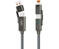 XO cabel NB275 4w1 USB-C - Lightning + USB + USB-C 60W 1,0m pilkos spalvos