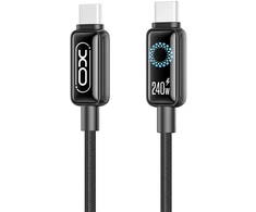 XO cable NB-Q312A PD USB-C - USB-C 1,0m 240W juodas with LED