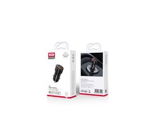 XO automobilinis įkroviklis CC48 2x USB 2,4A juodas + USB-C laidas