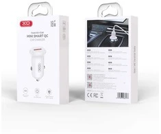 XO automobilinis įkroviklis CC68 18W QC 1x USB baltas