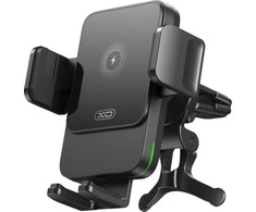 XO automobilinis laikiklis WX041 su wireless inductive charger 15W juodos spalvos air vent