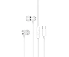 XO laidinės ausinės EP25 USB-C, baltos spalvos