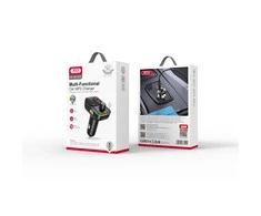 XO transmitter FM BCC09 Bluetooth MP3 car charger 25W juodos spalvos
